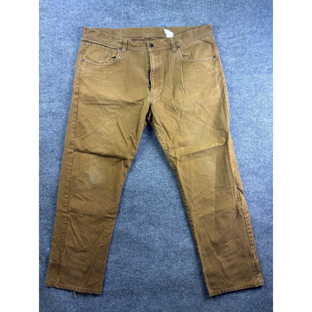 Filson Canvas 5-Pocket Pants Mens 40x31 Brown Original Dry Tin Cloth 11.5 Ounce